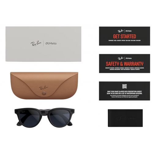 Умные очки Ray-Ban Meta* Headliner Gen 2 Shiny Black, Фотохромные линзы Clear to Sapphire Transitions (RW4013), размер M